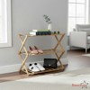 Basicwise Set of 2 Foldable Bamboo Shoe Rack and Storage Shelf Multi-Purpose Wooden Organizer for Entryway Closet or Living Room Space-Saving Stand - 4 of 4