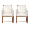 Outdoor Dining Chairs Set of 2, Acacia Wood Patio Armchair with Rope Back and Arms,Washable Cushion,for Backyard, Poolside, Garden - 2 of 4