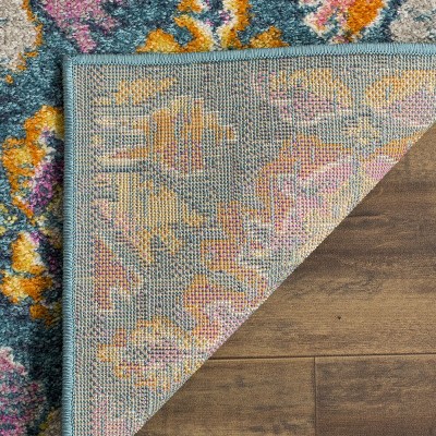 Madison 5' x 7' Blue and Orange Synthetic Flat Woven Rug
