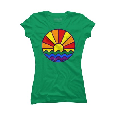 Design By Humans Summer LGBTQIA+ Pride Sunset Ocean By krobilad T-Shirt