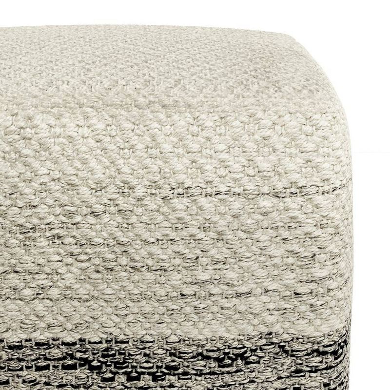Saul Square Woven PET Polyester Pouf Gray/White - WyndenHall, 4 of 8