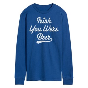 Men's - Instant Message - Irish You Were Beer Long Sleeve Graphic T-Shirt - 1 of 4