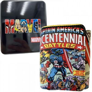 Adult Captain America Bicentennial Battles Trifold Wallet in Collectors Tin - 1 of 3