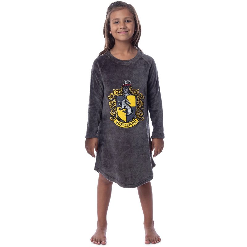 Harry Potter Girls' Hogwarts Houses Crest Raglan Pajama Nightgown-All Houses, 4 of 5