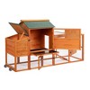 FURNIinspire Pet Crates and Houses, Chicken Coop, Wheels, Movable Hen House, Backyard Garden Cage for Small Animals, Orange, 82.28"*25.6"*44.88" - 3 of 4