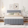 NicBex Twin/Full Upholstered Bed Frame with Velvet Headboard,Wood Platform Bed Frame with Twin Size Trundle,No Box Spring Needed,Easy Assembly - 2 of 4