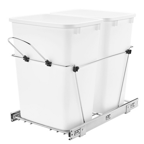 Rev-a-shelf Double Pull Out Trash Can For Under Kitchen Cabinets 35 Qt ...