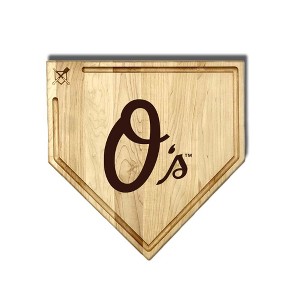 MLB 17-Inch Wooden Home Plate Cutting Board w/Trough, Baltimore Orioles - 1 of 2