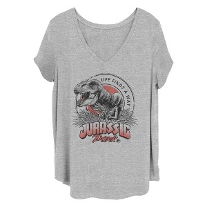 Women's Jurassic Park T. Rex Life Finds a Way T-Shirt - 1 of 4