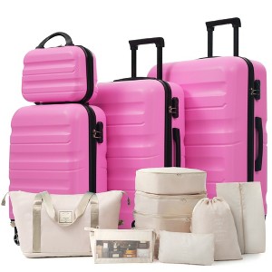 Whisen 13-Piece Luggage Set, 12"/20"/24"/28" ABS Hardshell Suitcases, Duffel Bag and 8 Packing Cubes - 1 of 4