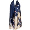 Wrapables Silk Like Satin Polyester Large Scarf Wrap, Cranes Blue - 2 of 4