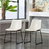 Roundhill Furniture Lotusville Vintage PU Leather Dining Chairs, White, Set of 2 - 3 of 4