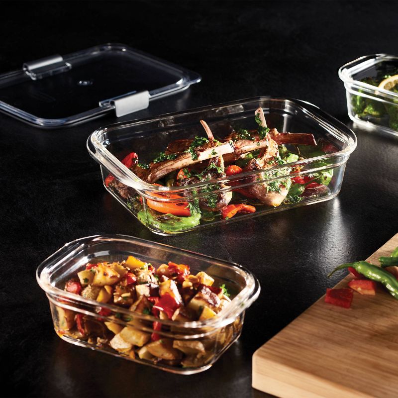 Rubbermaid Brilliance 2.85c Plastic Divided Meal Prep Food Storage Container Clear, 3 of 8