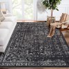Washable Vintage Floral Distressed Rug Non Slip Low Pile Rug Soft Throw Floor Cover Foldable Indoor Carpet for Living Room Bedroom Playroom Nursery - 3 of 4