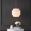 JONATHAN Y Boden 14.5" 1-Light Vintage Mid-Century Iron LED Pendant with Pleated Shade: ETL Listed, Adjustable Height - 4 of 4