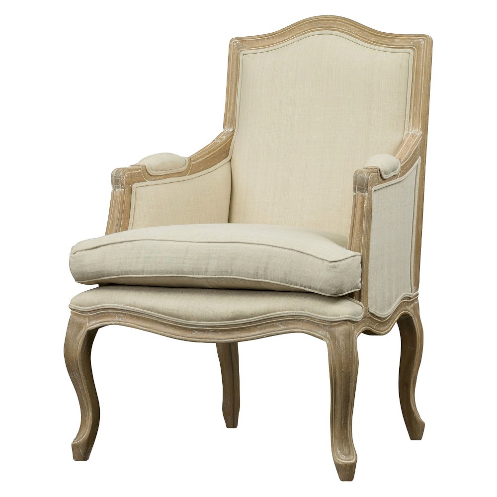 Photos - Coffee Table Upholstered Chair Buff Beige - Baxton Studio: Traditional French Accent, M