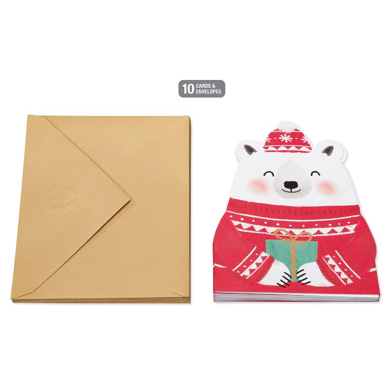 10ct Polar Bear Blank Christmas Cards, 5 of 8