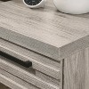 Alvear Contemporary Wood Nightstand with Metal Base, Weathered Gray - 3 of 4