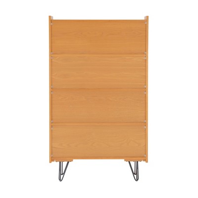 Perry Adjustable White Ash Wood 4-Shelf Bookcase