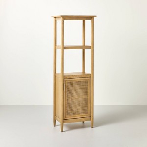 Wood & Cane Bathroom Storage Cabinet - Hearth & Hand™ with Magnolia - 1 of 4