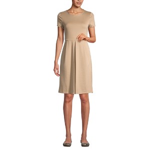 Lands' End School Uniform Women's Short Sleeve Ponte Dress - 1 of 2