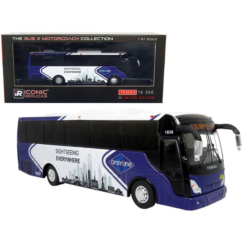 TEMSA TS 35E Bus New York City Gray Line "Sightseeing Everywhere - Big Apple Tour" 1/87 Diecast Model by Iconic Replicas, 1 of 4
