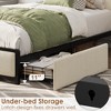 Bed Frame with 2 Storage Drawers and Charging Station, Rustic Velvet Upholstered Platform Bedframe with Storage Headboard, No Box Spring Needed - 2 of 4