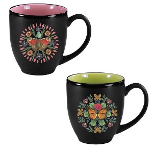 Courtside Market Butterfly Mandala 16 oz Bistro Mug 2 Piece Set - 1 of 1