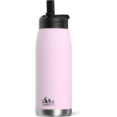 Image of Hydrapeak Flow 32oz Insulated Stainless Steel Water Bottle With Leak-proof Straw Lid & Handle (Blush)