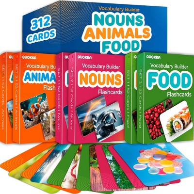 QUOKKA Flash Cards for Toddlers - Speech Therapy Toys - Vocabulary Builder for Kids