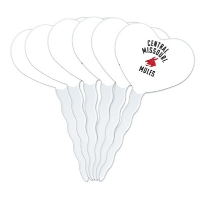 University of Central Missouri Mules Heart Love Cupcake Picks Toppers Decoration Set of 6