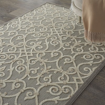 Aloha Multicolor Scroll Indoor/Outdoor Rectangular Rug
