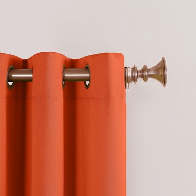 40"x84" Sun Zero Room Darkening Lazlo Grommet Curtain Panel Tangerine Orange