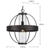 Progress Lighting, Terrace, 1-Light Outdoor Hanging Light, Matte Black, Seeded Glass Shade - 2 of 4