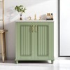 Mshliw 30 Inch Bathroom Vanity with Ceramic Sink, Freestanding Storage Cabinet with Hidden Drawer, Solid Wood Frame Bathroom Vanity with Shelf - 3 of 4