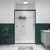 ORRD 44–48"W x 76"H Double Sliding Shower Door, 1/4" Clear Tempered Glass, Aluminum Frame, Matte Black Finish, Bypass Sliding Enclosure - 2 of 4