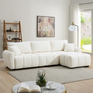 Merax L-Shaped Sectional Sofa with Free-Moving Ottoman - 1 of 4