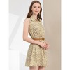 INSPIRE CHIC Women's Floral Sleeveless Half Placket Mini Belted Summer Dress - 2 of 4