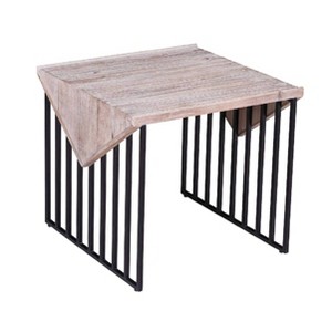 Sandra Wood Corner Table Natural Gray - Boraam - 1 of 4