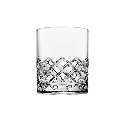 Godinger Clear Crystal Diamond Pattern Double Old Fashion Glasses Set