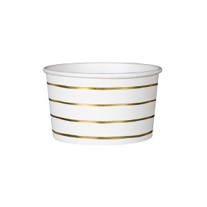 Daydream Society - Gold Frenchie Striped Treat Cups - Pack of 8 Paper Treat Cups - 1 of 3