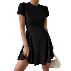 fitted lace wedding dress Hiamoe Black Silk Kala Mini Dress main image 0