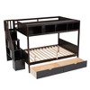 Grungis Twin over Full Loft Bed with Shelves and Storage Staircase,Modern Bunk Bed with Guardrails and 2 Drawers,Loft and Bunk Bed for Bedroom - 4 of 4