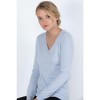 JENNIE LIU Women's 100% Pure Cashmere Long Sleeve Pullover V Neck Sweater - 2 of 3