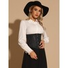 Allegra K Women's Floral Lace Up Corset Vintage Bustier Tube-Tops - 2 of 4