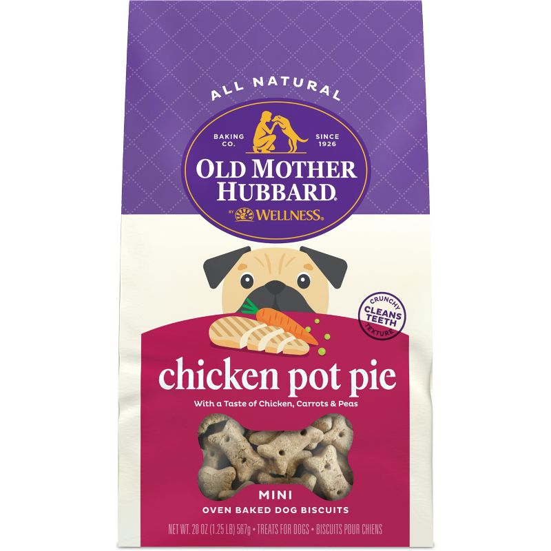 Old Mother Hubbard by Wellness Wheat Free Classic Vegetable and Crunchy Chicken Pot Pie Biscuits Mini oven Baked Dog Treats - 20oz, 1 of 7