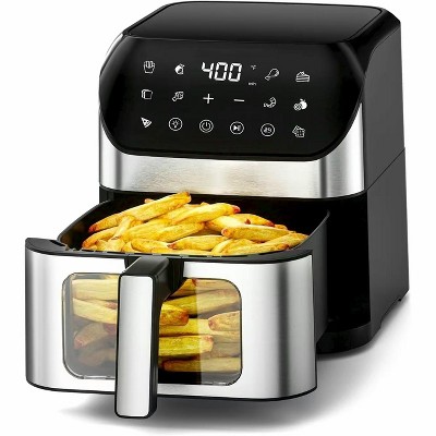 MaseiKar Air Fryer 6.2 QT Oilless 1500W Large Capacity Oven Air Fryers Healthy Cooker with 10 Preset, Visual Cooking Window, Non-Stick Basket