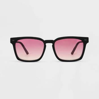Men's Shiny Plastic Rectangle Sunglasses - Original Use™ Black