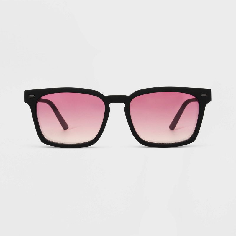 Men&#39;s Shiny Plastic Rectangle Sunglasses - Original Use&#8482; Black, 1 of 3