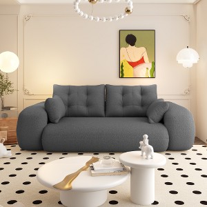 TiramisuBest 78.7" Multi-Functional Foldable Sofa Bed, 3-in-1 Teddy Fabric Foam-Filled Sleeper Sofa Bed for Living Room - 1 of 4